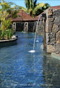 Water Feature at Lux* Le Morne Spa